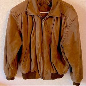 Vintage 100% Genuine Leather Brown Bomber Jacket